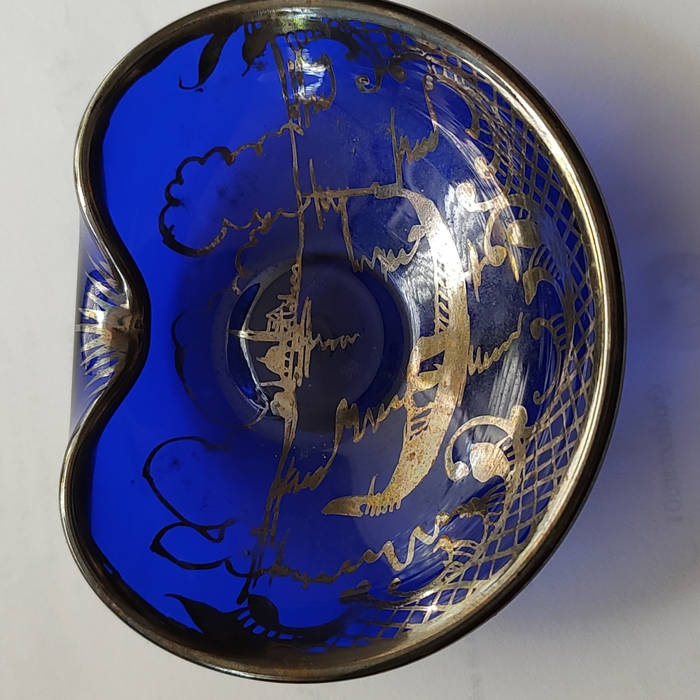 Vintage Cobalt Blue Glass Bowl